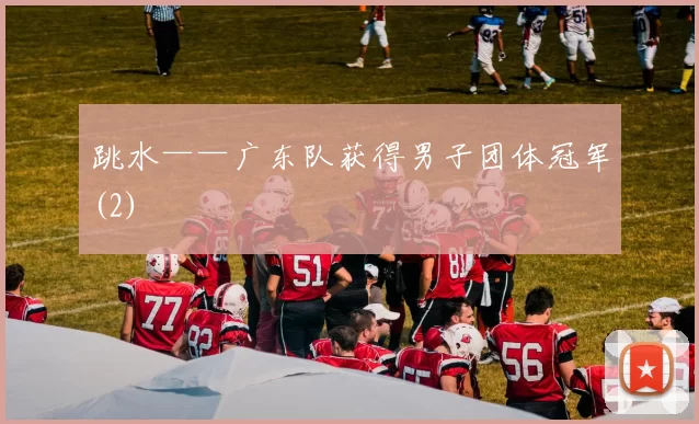 跳水——广东队获得男子团体冠军(2)